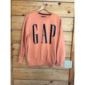 GAP Kids Peach Coral Logo Crewneck Sweatshirt with Pockets XXL Cozy Comfy Lounge